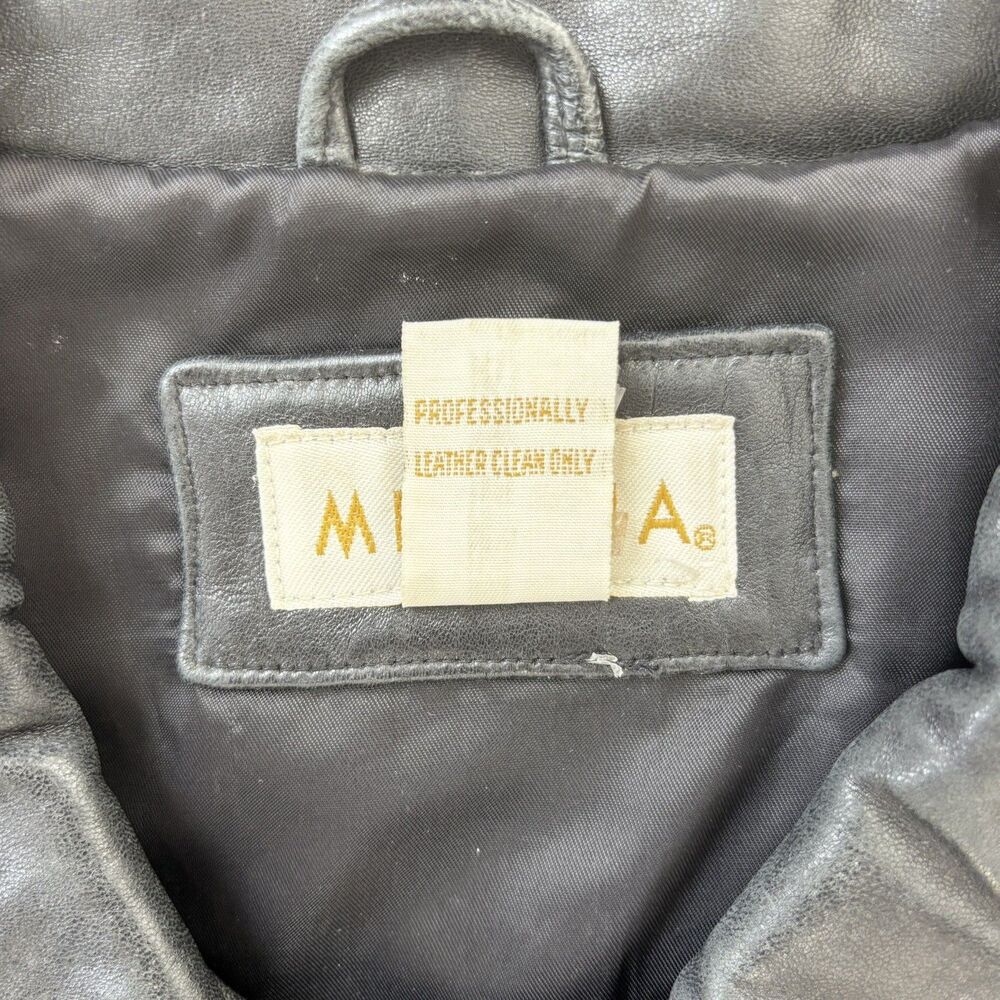 Vtg Womens Black Soft Leather Jacket Size L 90s Y2K Minimalist Soft Grunge Emo - Picture 10 of 16